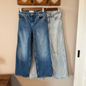 Bundle of Abercrombie Kids High Rise Wide Leg Jeans 9/10 Adjustable Waist